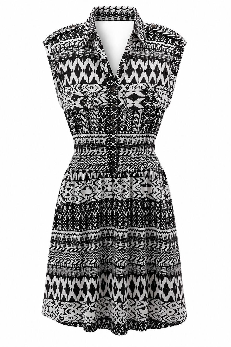 Speed Contol Black & White Daydress Pockets Sz Lg